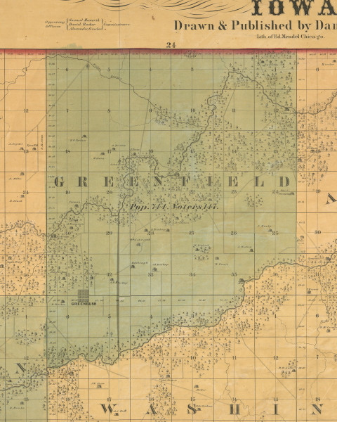 Greenfield, Iowa 1859 Old Town Map Custom Print - Warren Co.