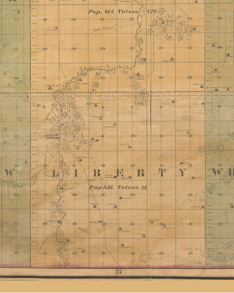 Liberty, Iowa 1859 Old Town Map Custom Print - Warren Co.