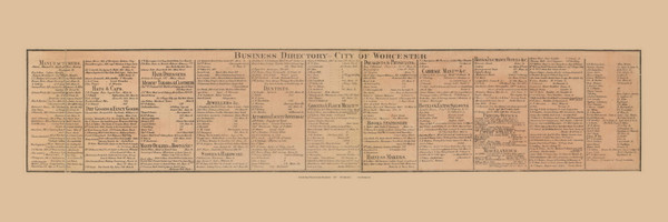 Business Directory for Worcester City Massachusetts 1857 Old Town Map Custom Print - Worcester Co. Business Directory for Worcester City Massachusetts 1857 Old Town Map Custom Print - Worcester Co.