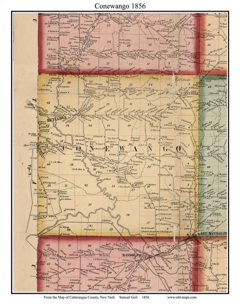 Conewango, New York 1856 Old Town Map Custom Print - Cattaraugus Co.