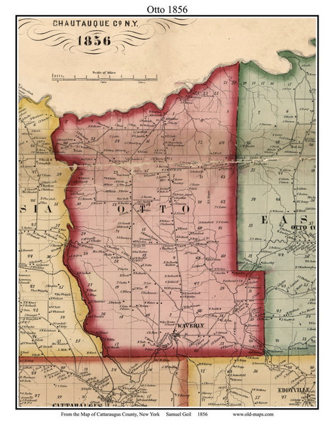 Otto, New York 1856 Old Town Map Custom Print - Cattaraugus Co.
