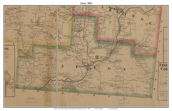 Afton, New York 1863 Old Town Map Custom Print - Chenango Co.