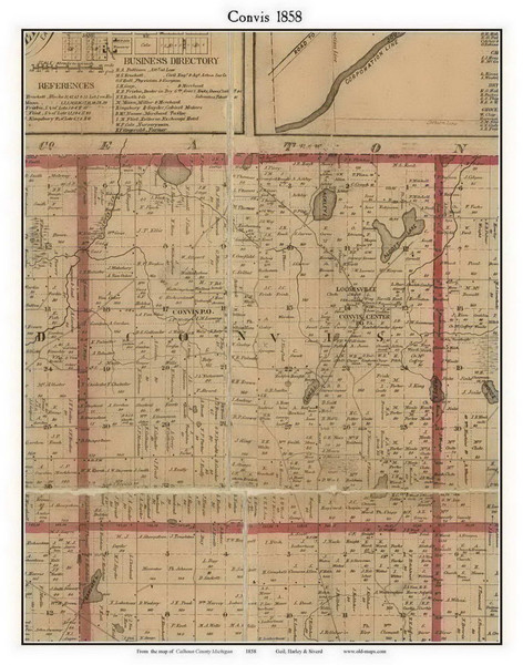 Clarendon, Michigan 1858 Old Town Map Custom Print - Calhoun Co.