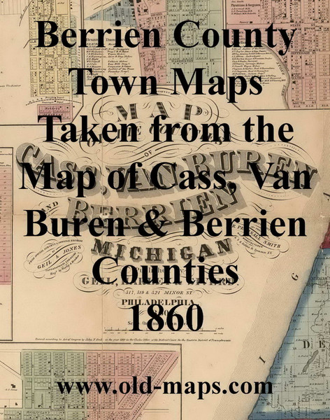 Map Cartouche, Berrien Co.. Michigan 1860 Old Town Map Custom Print - Berrien Co.