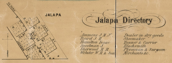 Jalapa Villlage, Pleasant, Indiana 1861 Old Town Map Custom Print - Grant Co.