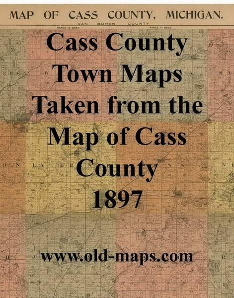 Map Cartouche, Cass Co. Michigan 1897 Old Town Map Custom Print - Cass Co.