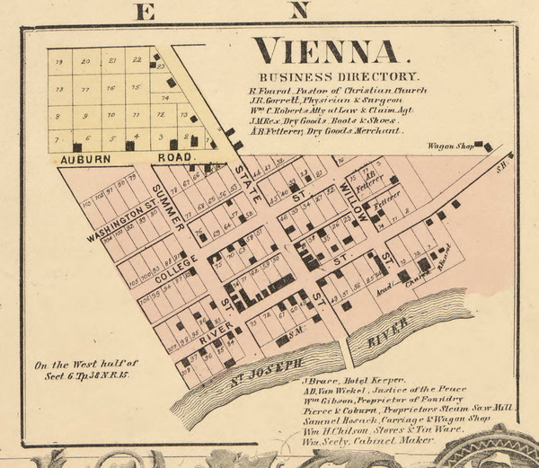 Vienna Village, Newville, DeKalb Co. Indiana 1863 Old Town Map Custom Print - DeKalb Co.