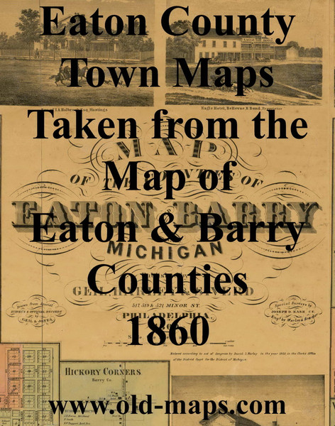 Map Cartouche, Eaton Co. Michigan 1860 Old Town Map Custom Print - Eaton Co.