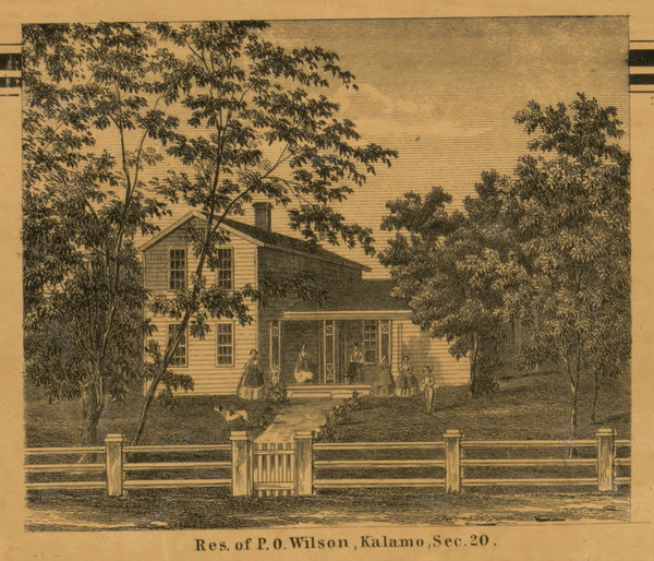 Residence of P.O. Wilson, Michigan 1860 Old Town Map Custom Print - Eaton Co.