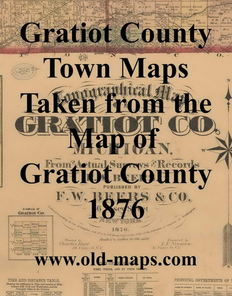Map Cartouche, Gratiot Co. Michigan 1876 Old Town Map Custom Print - Gratiot Co.