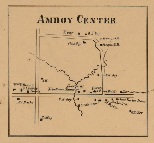 Amboy Center, Michigan 1857 Old Town Map Custom Print - Hillsdale Co. Amboy Center, Michigan 1857 Old Town Map Custom Print - Hillsdale Co.
