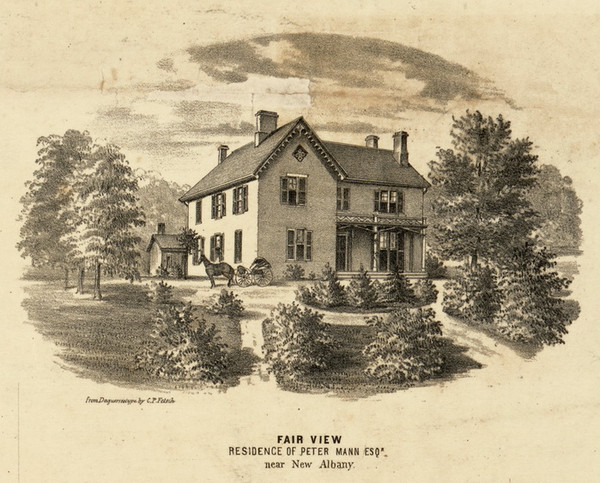 Mann Residence, New Albany, Indiana 1859 Old Town Map Custom Print - Floyd Co.