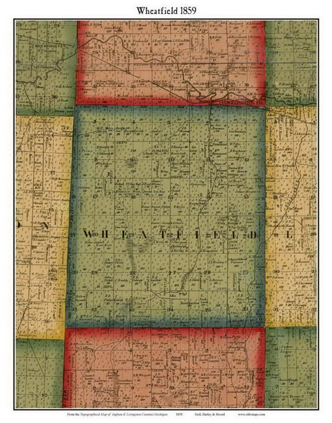 Wheatfield, Michigan 1859 Old Town Map Custom Print - Ingham Co.