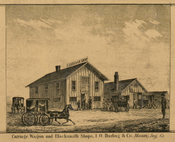 Carriage, Wagon & Blacksmith Shops, Michigan 1859 Old Town Map Custom Print - Ingham Co. Carriage, Wagon & Blacksmith Shops, Michigan 1859 Old Town Map Custom Print - Ingham Co.