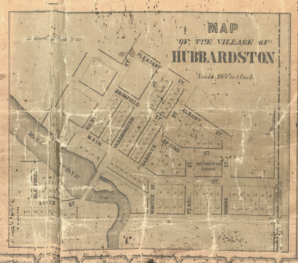 Hubbardston, Michigan 1861 Old Town Map Custom Print - Ionia Co. Hubbardston, Michigan 1861 Old Town Map Custom Print - Ionia Co.
