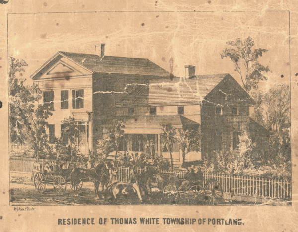 Residence of Thomas White, Michigan 1861 Old Town Map Custom Print - Ionia Co.
