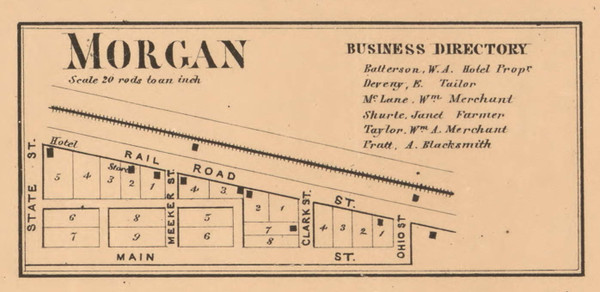 Morgan Village, Cass, Indiana 1862 Old Town Map Custom Print - Laporte Co.