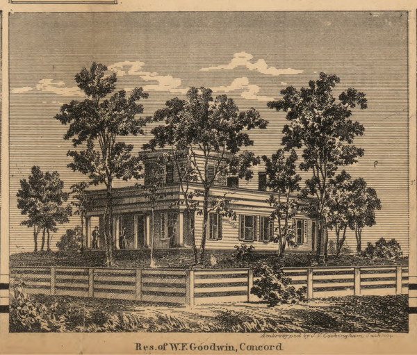Residence of W.F. Goodwin, Michigan 1858 Old Town Map Custom Print - Jackson Co.