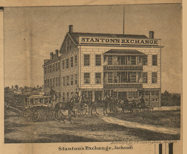 Stanton's Exchange, Michigan 1858 Old Town Map Custom Print - Jackson Co. Stanton's Exchange, Michigan 1858 Old Town Map Custom Print - Jackson Co.