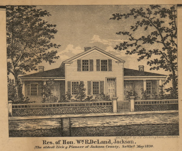 Residence of Wm. R. DeLand, Michigan 1858 Old Town Map Custom Print - Jackson Co. Residence of Wm. R. DeLand, Michigan 1858 Old Town Map Custom Print - Jackson Co.