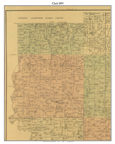Clark, Indiana 1894 Old Town Map Custom Print - Perry Co. Clark, Indiana 1894 Old Town Map Custom Print - Perry Co.