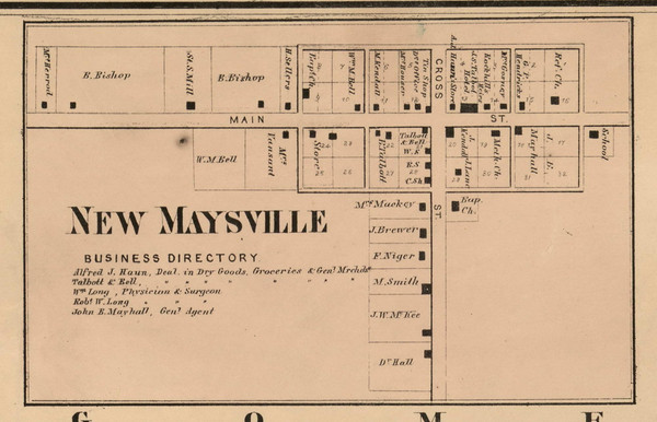 New Maysfield Village, Jackson, Indiana 1864 Old Town Map Custom Print - Putnam Co. New Maysfield Village, Jackson, Indiana 1864 Old Town Map Custom Print - Putnam Co.