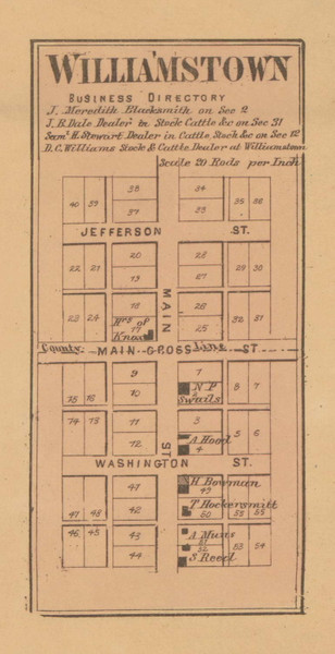 Williamstown Village - Clinton Indiana 1867 Old Town Map Custom Print  Decatur Co. Williamstown Village - Clinton Indiana 1867 Old Town Map Custom Print  Decatur Co.