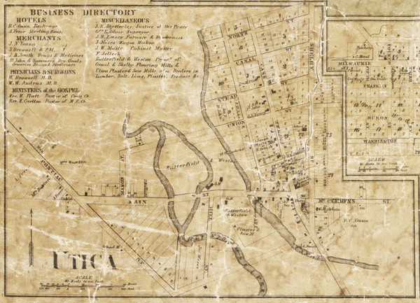 Utica Village, Shelby, Michigan 1859 Old Town Map Custom Print - Macomb Co.