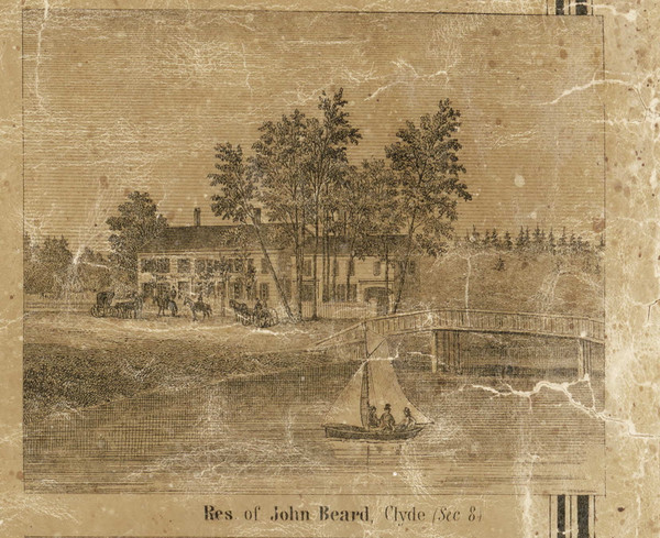 Beard Residence, Clyde, Michigan 1859 Old Town Map Custom Print - St. Claire Co.