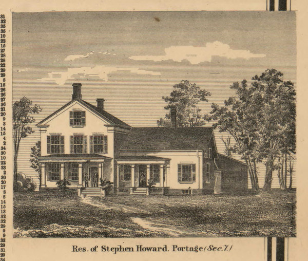 Residence of Howard, Michigan 1861 Old Town Map Custom Print - Kalamazoo Co.