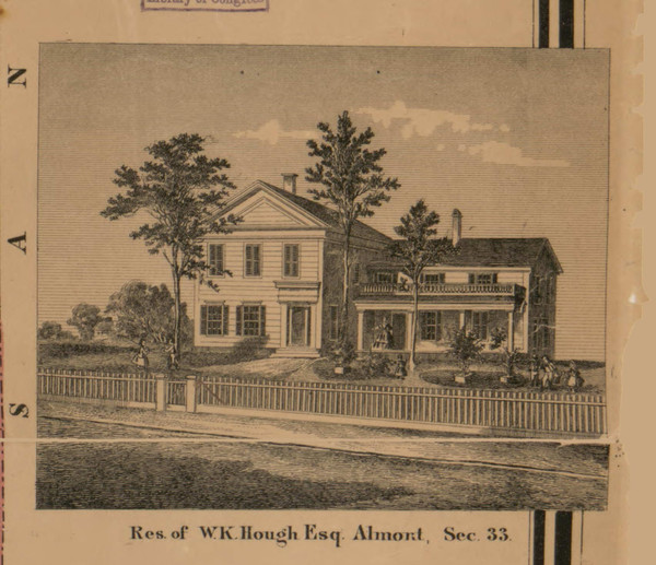 Residence of Hough, Michigan 1863 Old Town Map Custom Print - Lapeer Co.