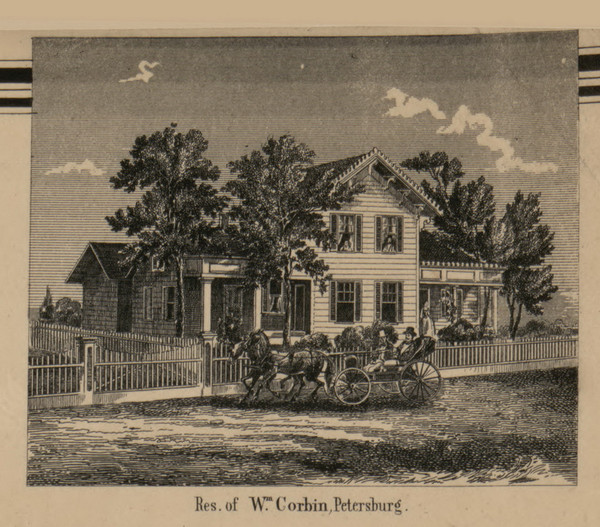 Corbin Residence, Petersburg, Summerfield, Michigan 1859 Old Town Map Custom Print - Monroe Co.