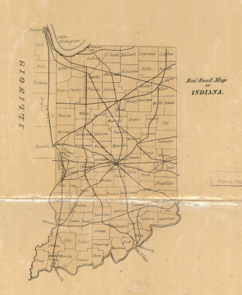 Railroad Map, Indiana 1872 Old Town Map Custom Print - Vermillion Co.