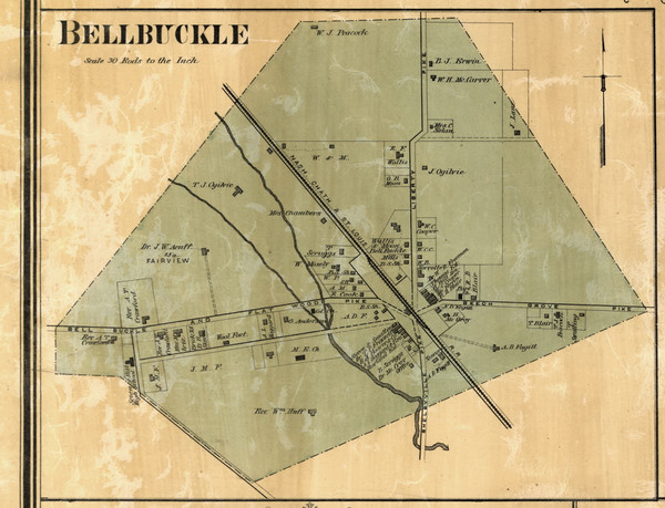 Bellbuckle Village, District 4, Bedford Co. Tennessee 1878 Old Town Map Custom Print Bedford Co.