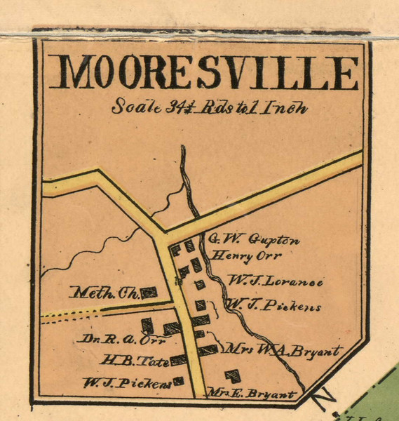 Mooresville Center Village Tennessee 1899 - Old Town Map Custom Print - Marshall Co. Mooresville Center Village Tennessee 1899 - Old Town Map Custom Print - Marshall Co.