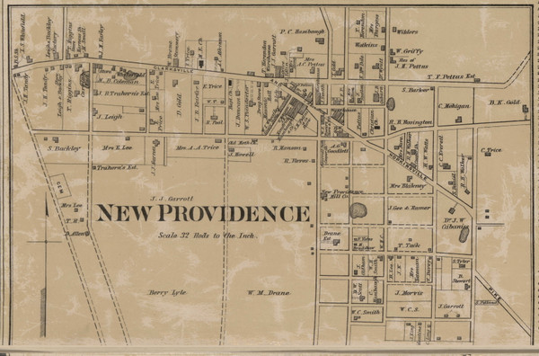 New Providence Center, Tennessee 1877 Old Town Map Custom Print Montgomery Co.