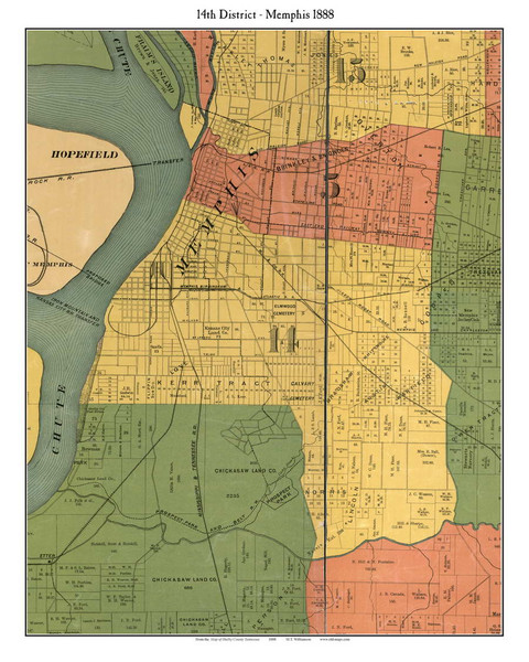 District 14 - Memphis, Tennessee 1888 Old Town Map Custom Print Shelby Co. District 14 - Memphis, Tennessee 1888 Old Town Map Custom Print Shelby Co.