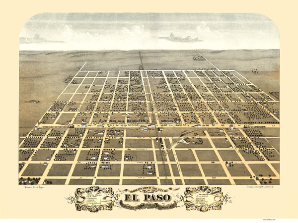 El Paso, Illinois 1869 Bird's Eye View