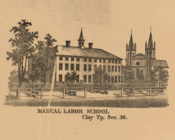 Manual Labor School, Indiana 1863 Old Town Map Custom Print - St. Joseph Co. Manual Labor School, Indiana 1863 Old Town Map Custom Print - St. Joseph Co.