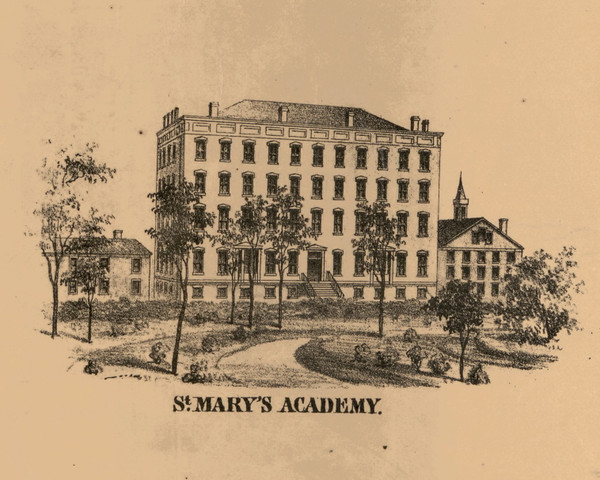 St. Mary's Academy, Indiana 1863 Old Town Map Custom Print - St. Joseph Co.