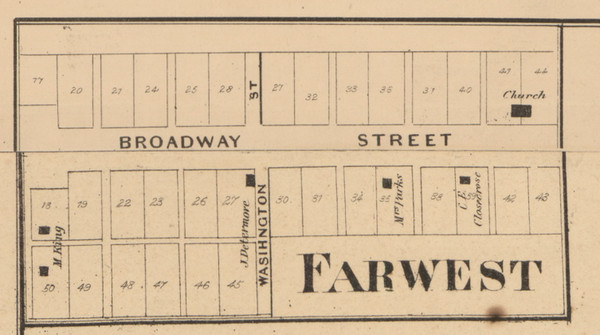 Far West, White River, Indiana 1866 Old Town Map Custom Print - Johnson Co.