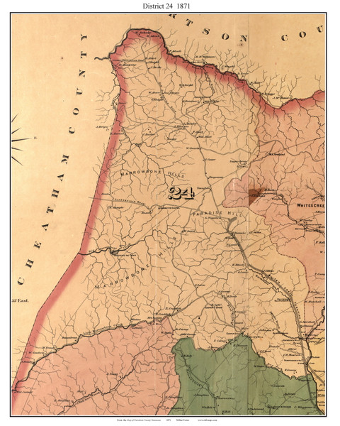 District 24, Tennessee 1871 Old Town Map Custom Print Davidson Co.