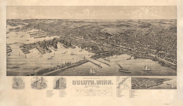 Duluth, Minnesota 1893 Bird's Eye View