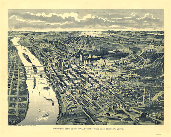 Saint Paul, Minnesota 1893 Bird's Eye View