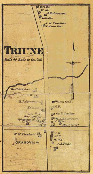 Triune Village, District 18, Tennessee 1878 Old Town Map Custom Print Williamson Co. Triune Village, District 18, Tennessee 1878 Old Town Map Custom Print Williamson Co.