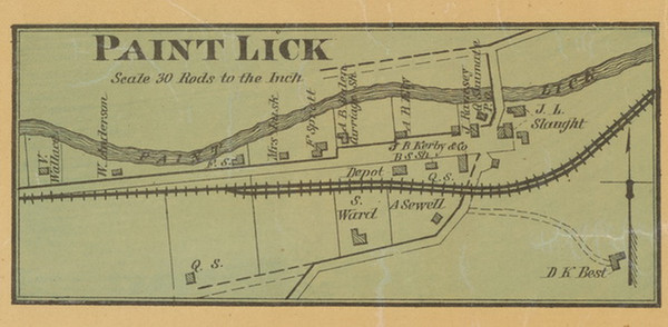 Paint Lick Village, Precinct 1, Kentucky 1879 Old Town Map Custom Print - Garrard Co.