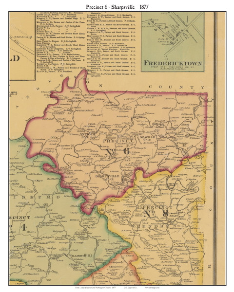 Precinct 6 - Sharpsville - Antioch -Seaville, Kentucky 1877 -  Washington Co.