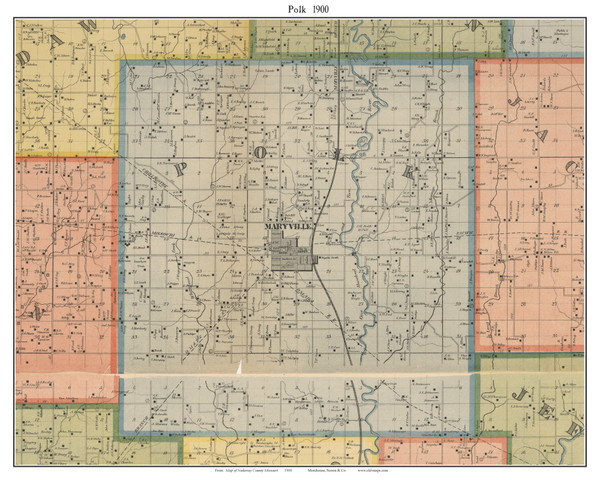 Polk - Maryville, Missouri 1900 Old Town Map Custom Print Nodaway Co. Polk - Maryville, Missouri 1900 Old Town Map Custom Print Nodaway Co.