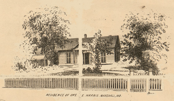 Harris Residence, Marshall, Missouri 1871 Old Town Map Custom Print Saline Co. Harris Residence, Marshall, Missouri 1871 Old Town Map Custom Print Saline Co.