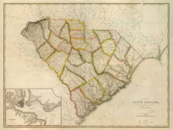 South Carolina 1822 Wilson - Old State Map Reprint